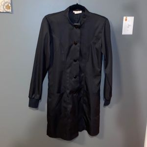 Black lab coat knee length